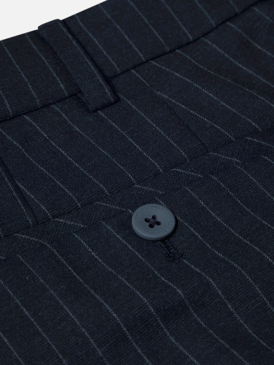 Remus Uomo – Navy – Lucian Slim Fit Pinstripe Wool Blend Suit Trousers