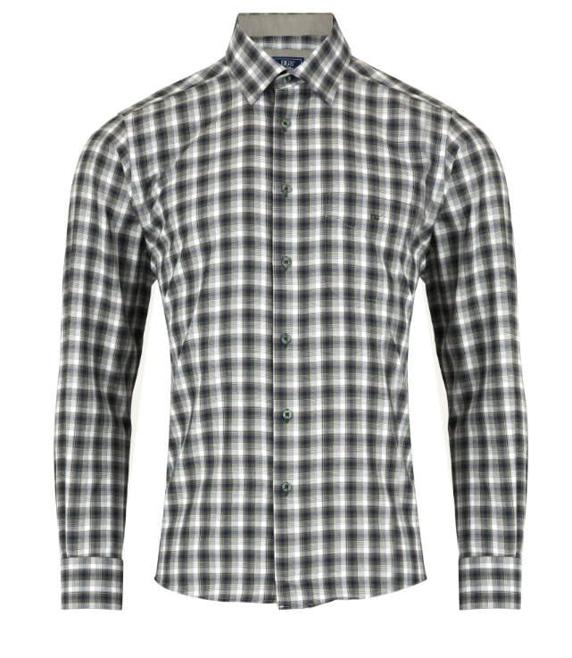 DG’s Drifter – Green – Regular Fit Checked Cotton-Blend Casual Shirt