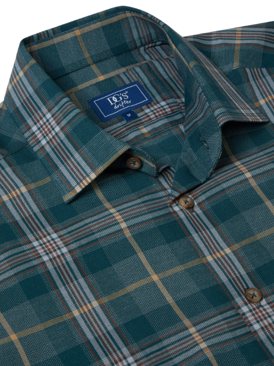 DG’s Drifter – Green – Regular Fit Cotton-Blend Casual Shirt