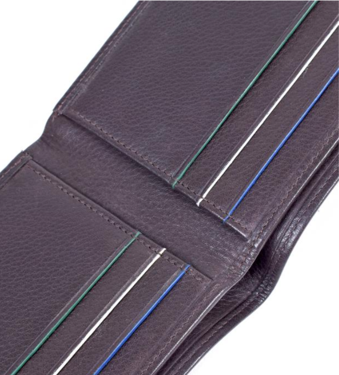 Hamburg Line – 11797 – Genuine Leather Wallet (Black / Brown)