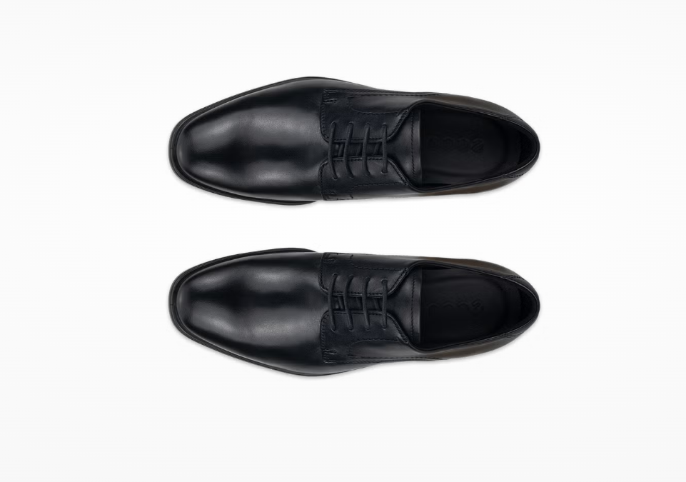 Melbourne – Black Leather Derby Shoes