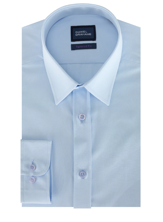 Daniel Grahame – Tapered Fit – White/Pink/Blue – Clarke Long Sleeve Formal Shirt