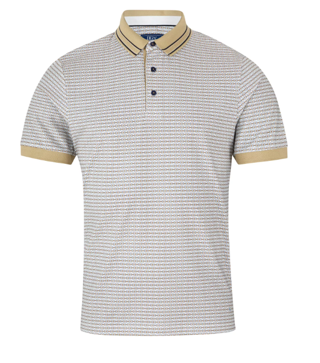 DG’s Drifter – Regular Fit – Blue / Light Brown – Short Sleeve Polo