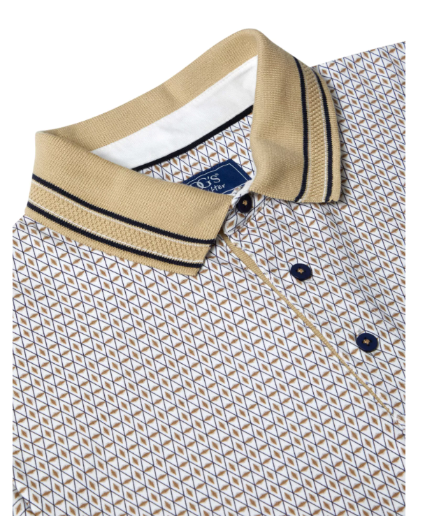 DG’s Drifter – Regular Fit – Blue / Light Brown – Short Sleeve Polo