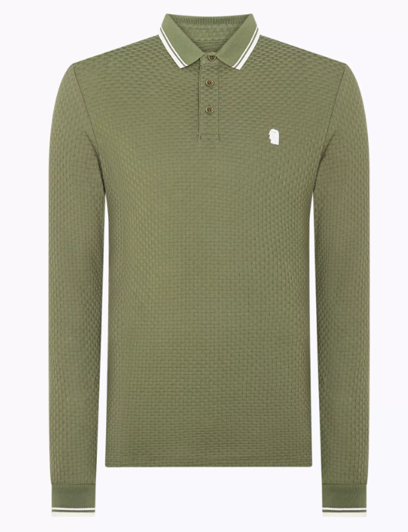 Remus Uomo – Long Sleeve Cotton Polo Shirt