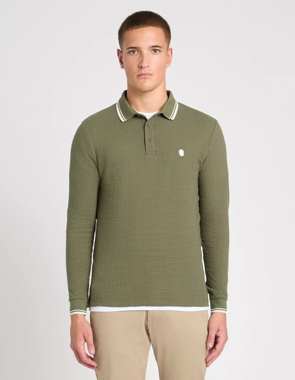 Remus Uomo – Long Sleeve Cotton Polo Shirt
