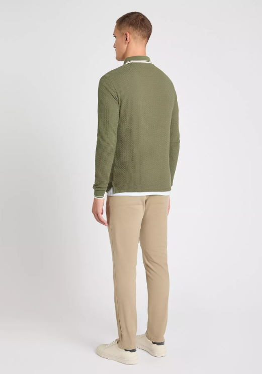 Remus Uomo – Long Sleeve Cotton Polo Shirt
