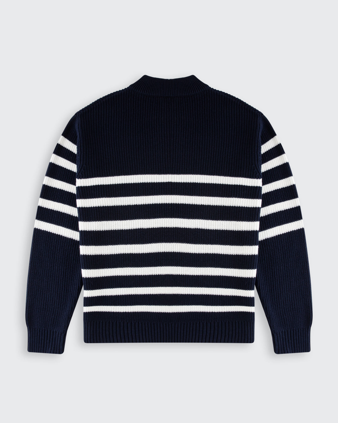 Walker &amp; Hunt – Huxley Quarter Zip - Navy Stripe