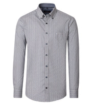 Casa Moda – Casual Fit – Green Milieu Print – Cotton Poplin Shirt
