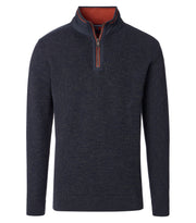 Casa Moda – Troyer – Regular Fit – Sky Captain (Navy) – Half-Zip Cotton Knit Sweater
