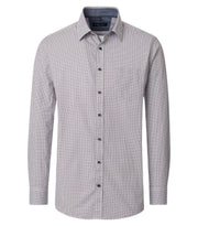 Casa Moda – Casual Fit – Chiseled Stone (Grey) – Printed Poplin Shirt