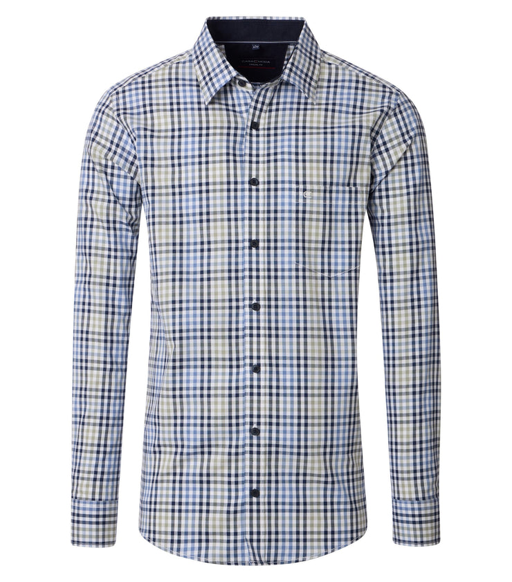 Casa Moda – Casual Fit – Checked Long Sleeve Oxford Shirt