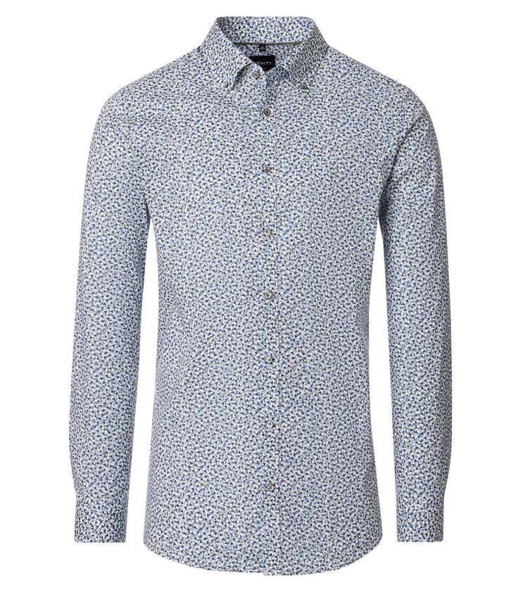Venti – Body Fit – Printed Cotton Stretch Business Shirt