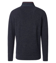 Casa Moda – Troyer – Regular Fit – Sky Captain (Navy) – Half-Zip Cotton Knit Sweater