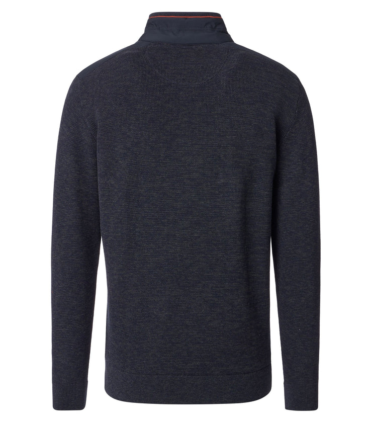 Casa Moda – Troyer – Regular Fit – Sky Captain (Navy) – Half-Zip Cotton Knit Sweater