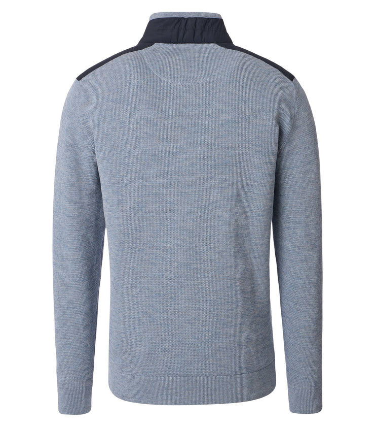 Casa Moda – Troyer – Regular Fit – Troposphere (Blue)  – Half-Zip Cotton Knit Sweater