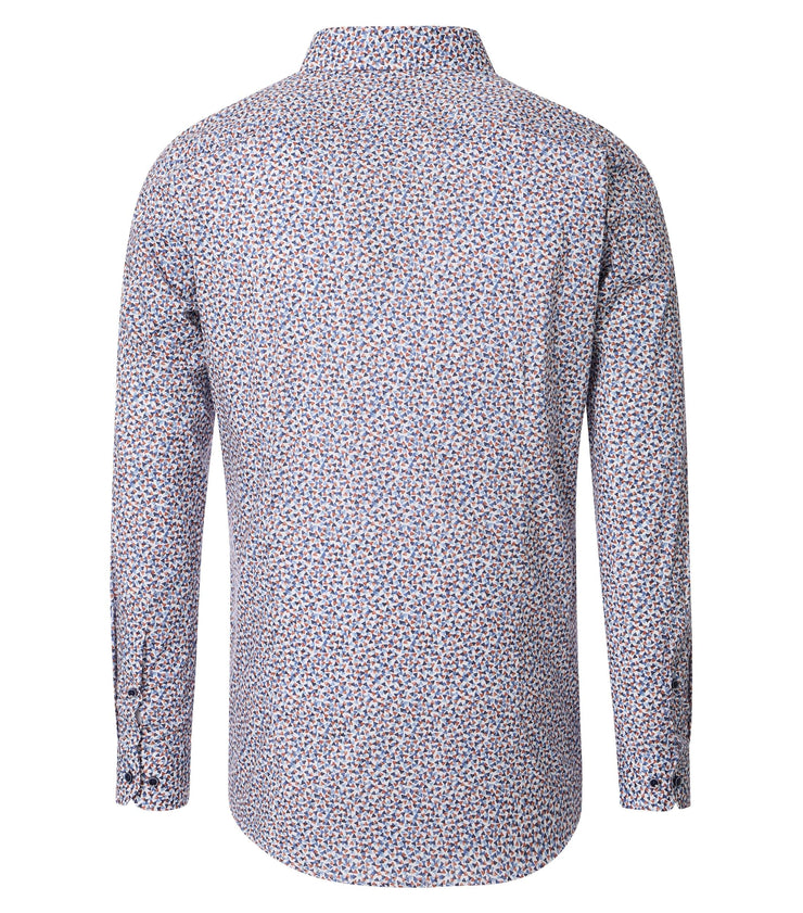 Venti – Body Fit – Brown – Printed Business Shirt