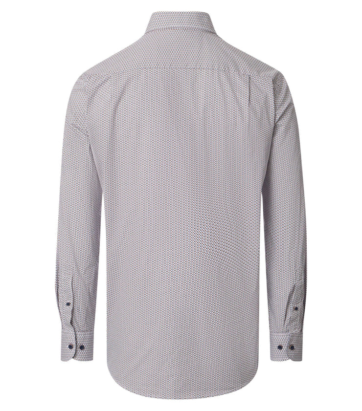 Casa Moda – Casual Fit – Chiseled Stone (Grey) – Printed Poplin Shirt