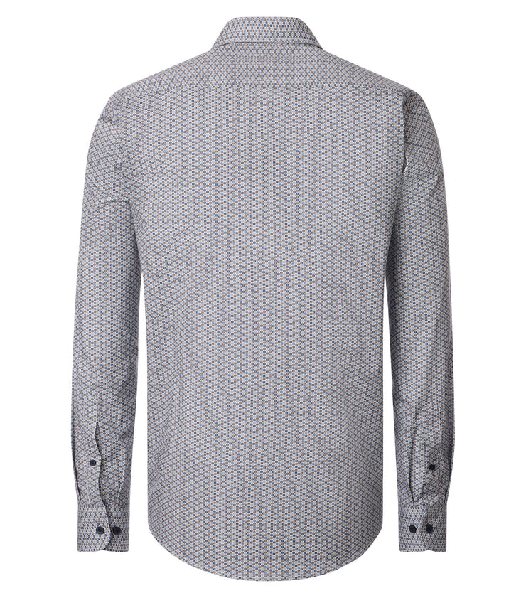 Casa Moda – Casual Fit – Green Milieu Print – Cotton Poplin Shirt