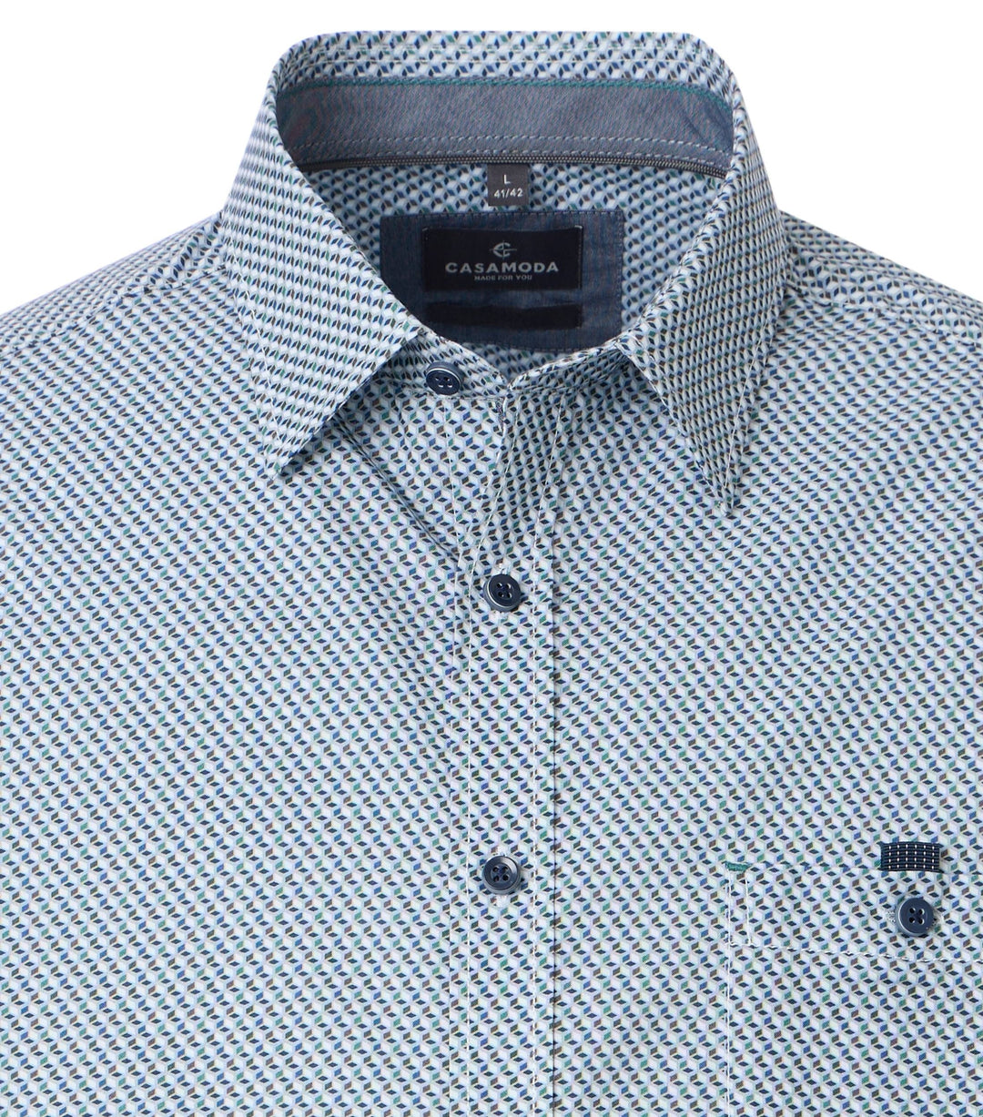 Casa Moda – Blue - Pattern Long Sleeve Shirt
