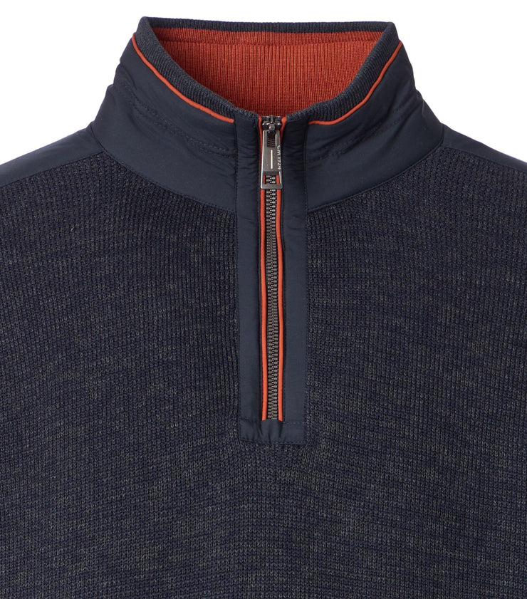 Casa Moda – Troyer – Regular Fit – Sky Captain (Navy) – Half-Zip Cotton Knit Sweater