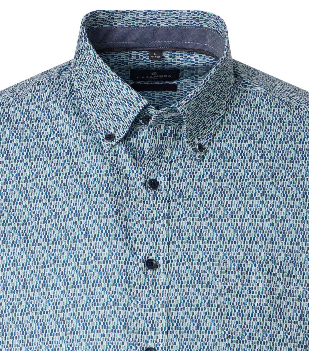 Casa Moda – Blue - Pattern Long Sleeve Shirt