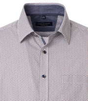 Casa Moda – Casual Fit – Chiseled Stone (Grey) – Printed Poplin Shirt