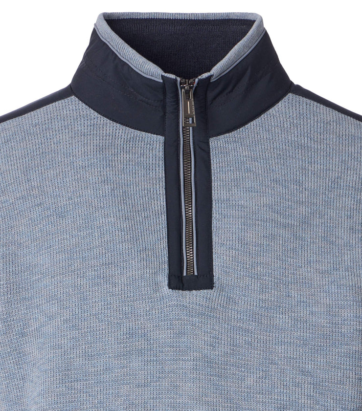 Casa Moda – Troyer – Regular Fit – Troposphere (Blue)  – Half-Zip Cotton Knit Sweater