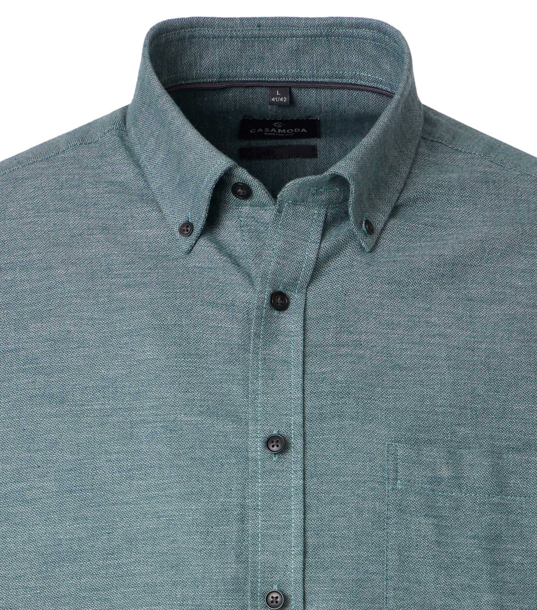Casa Moda – Green - Plain Long Sleeve Shirt