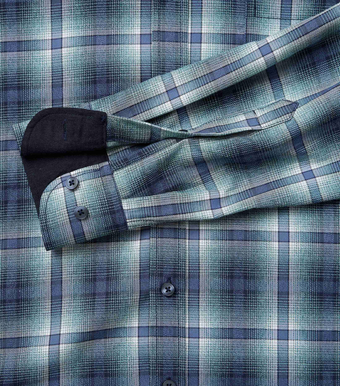 Casa Moda – Petrol - Check Long Sleeve Shirt