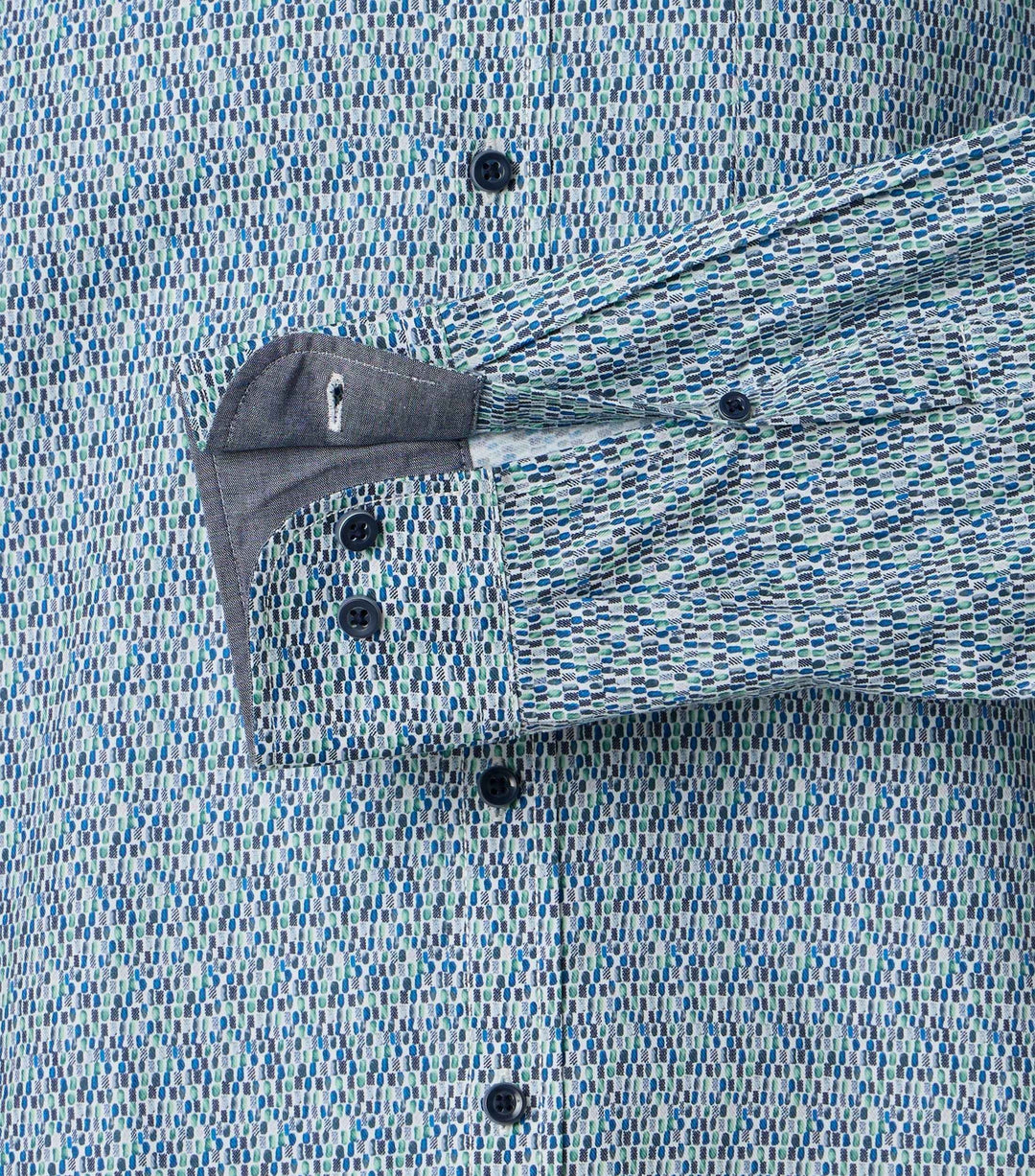 Casa Moda – Blue - Pattern Long Sleeve Shirt