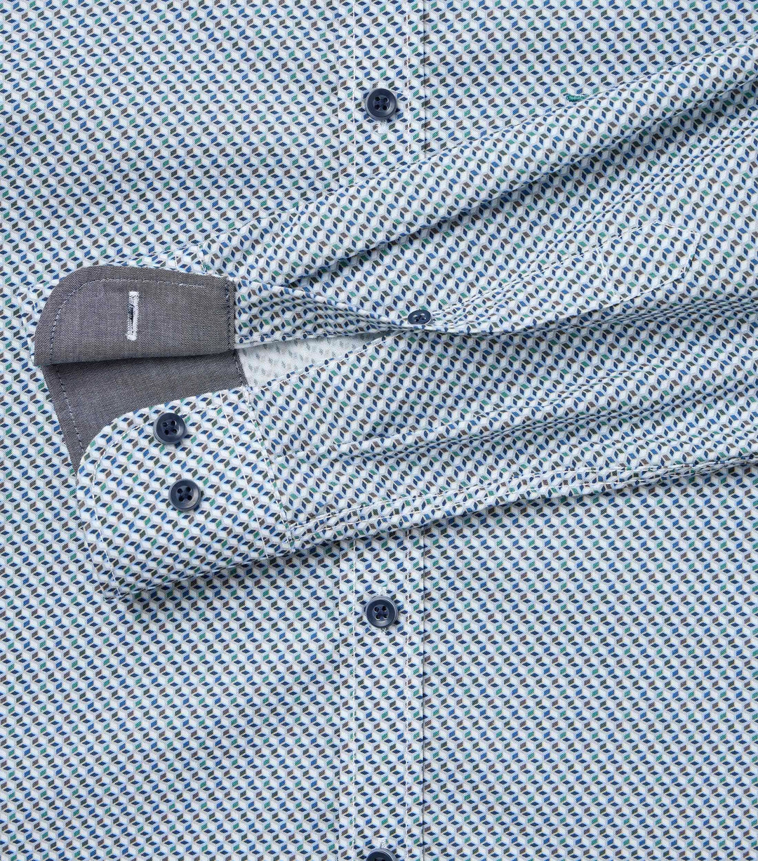 Casa Moda – Blue - Pattern Long Sleeve Shirt