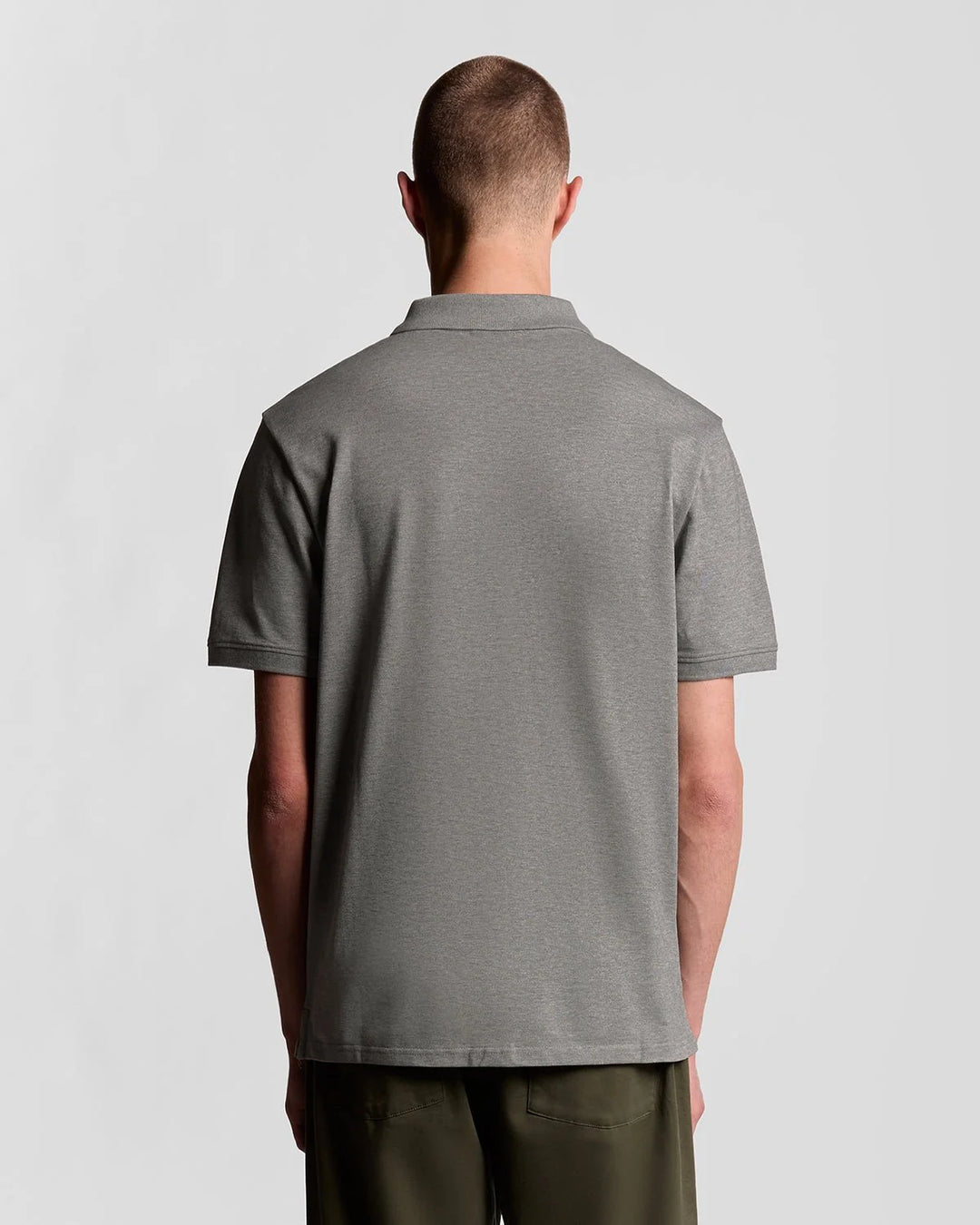 Cotton Polo Shirt – Mid Grey Marl
