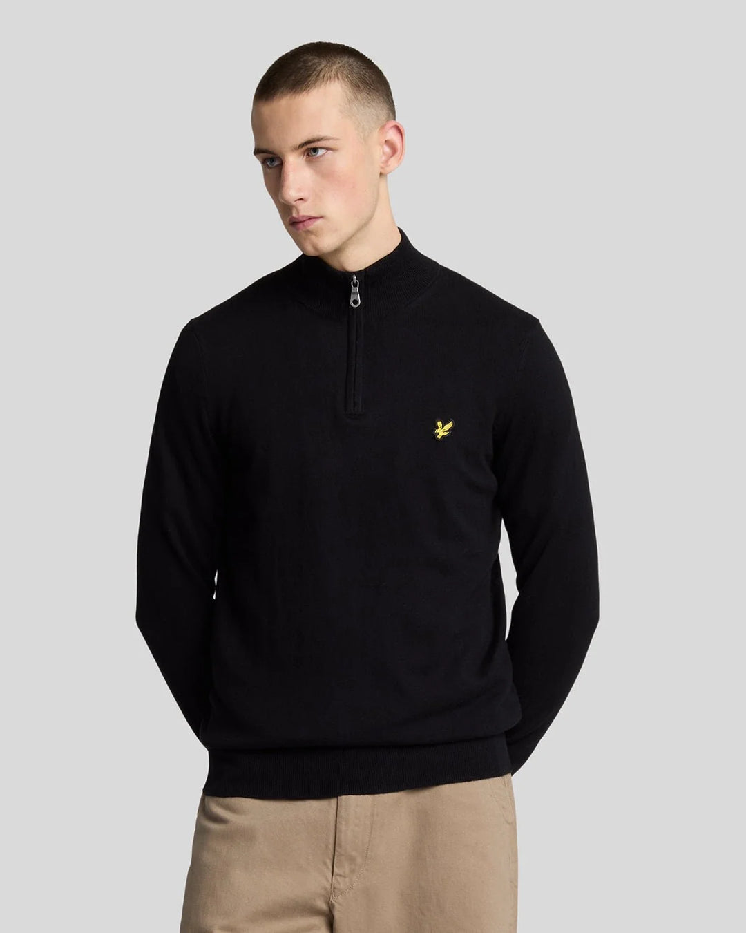 Cotton Merino Quarter Zip Jumper