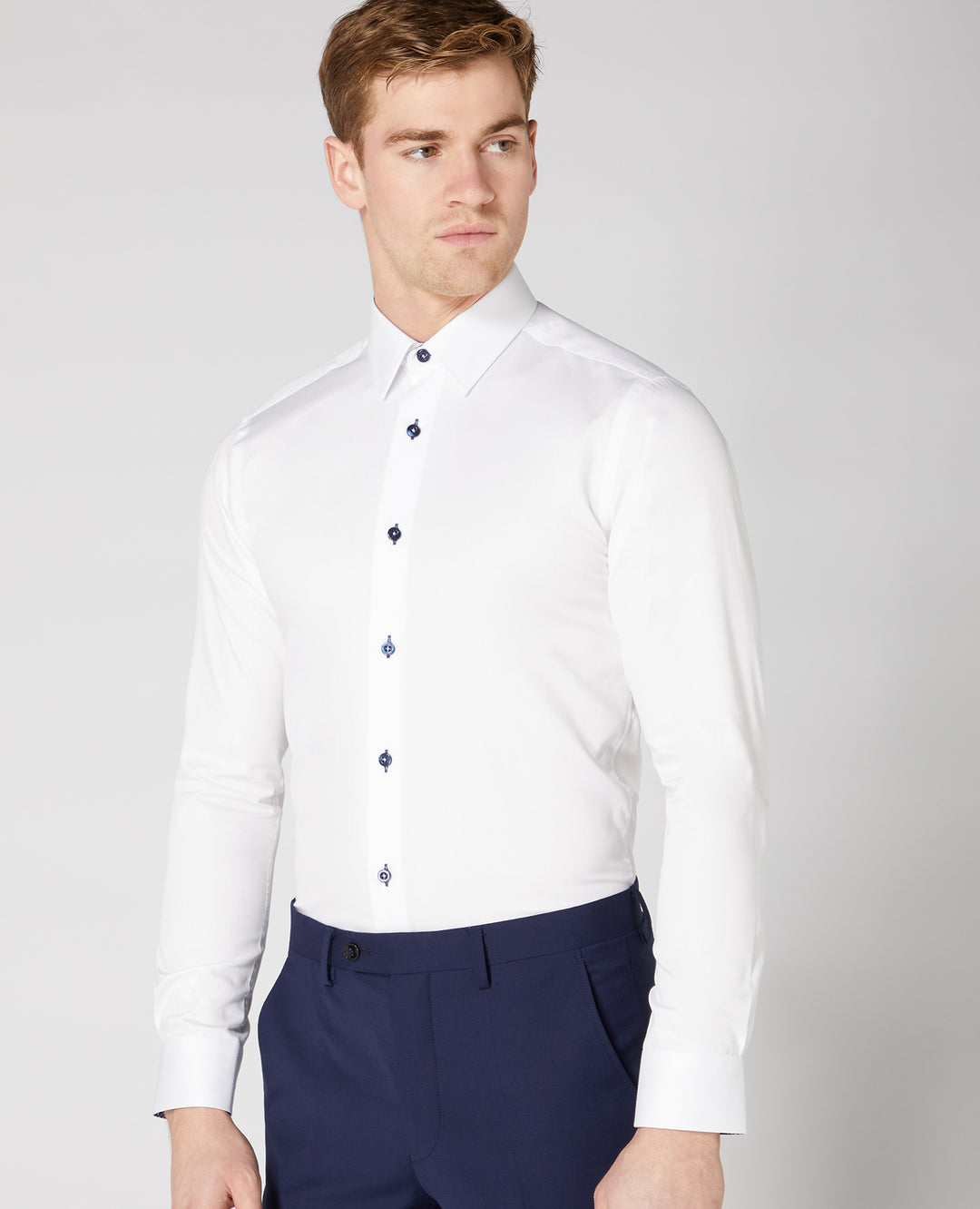 Remus Uomo White Rome Long Sleeve Formal Shirt
