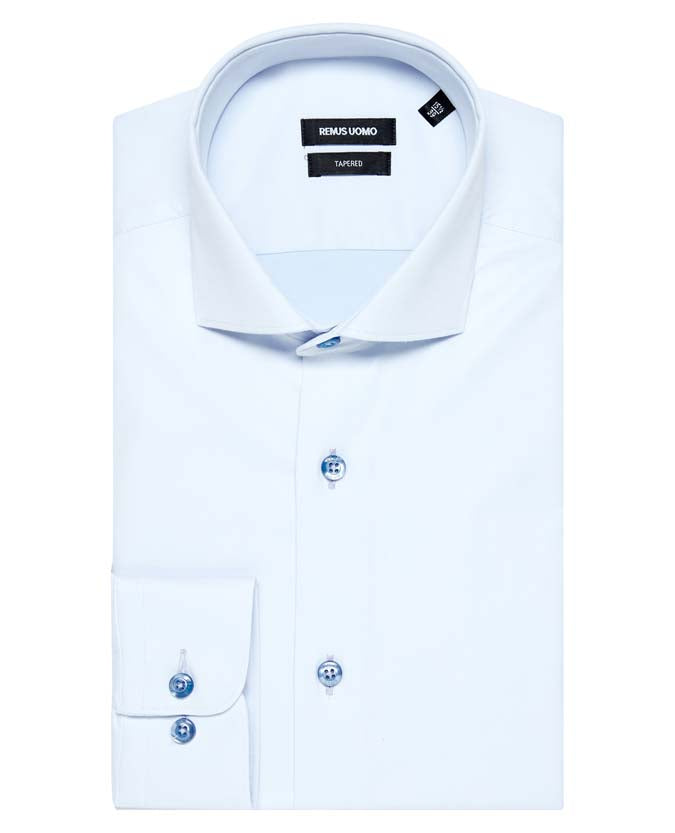 Remus Uomo – Tapered Fit – White/Navy/Pink/Black/Blue – Rome Long Sleeve Formal Shirt