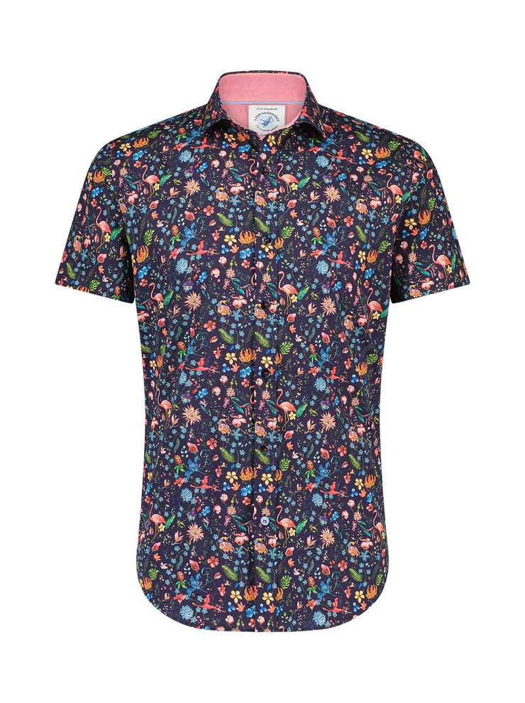 A Fish Named Fred Flamingo Short Sleeve Shirt