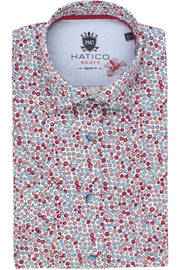 Hatico Short Sleeve Shirt Red Printed