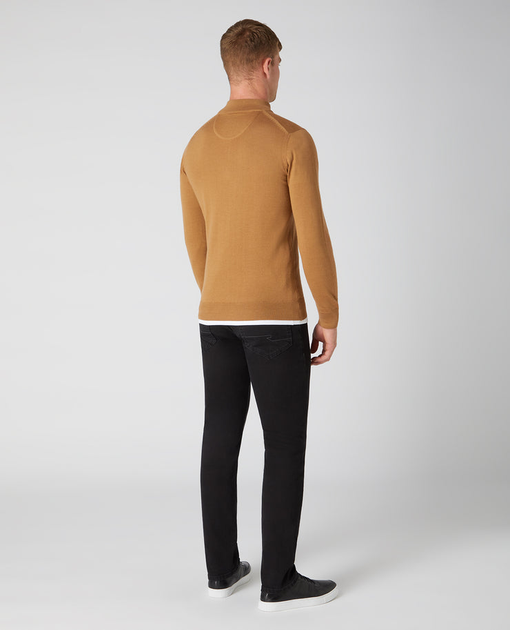 Remus Uomo 1/4 Zip Jumper Camel