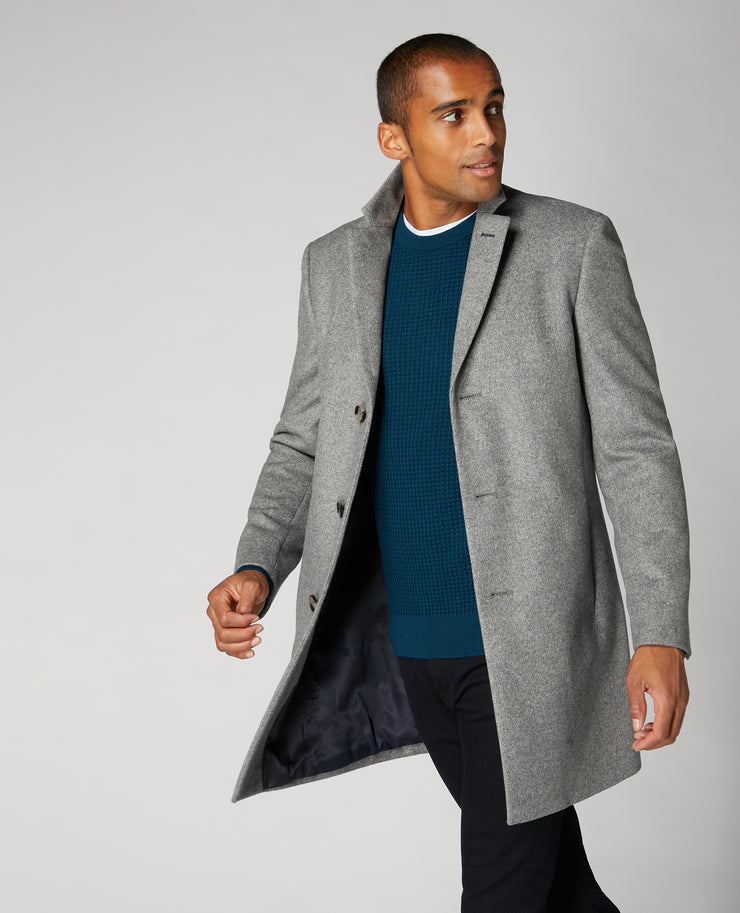 Remus Uomo Overcoat Light Grey